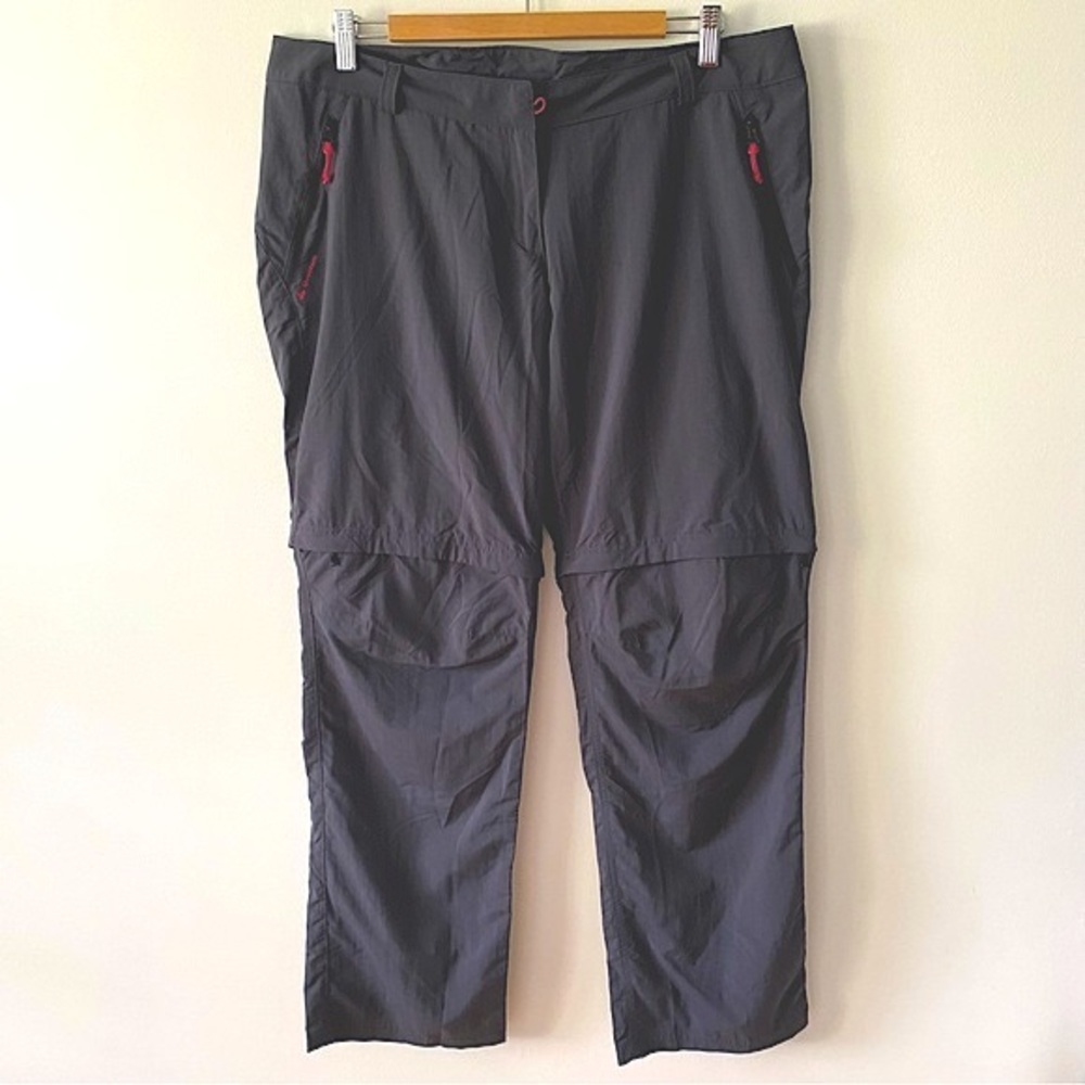 Quechua dark grey convertible hiking pants shorts zip off size medium large